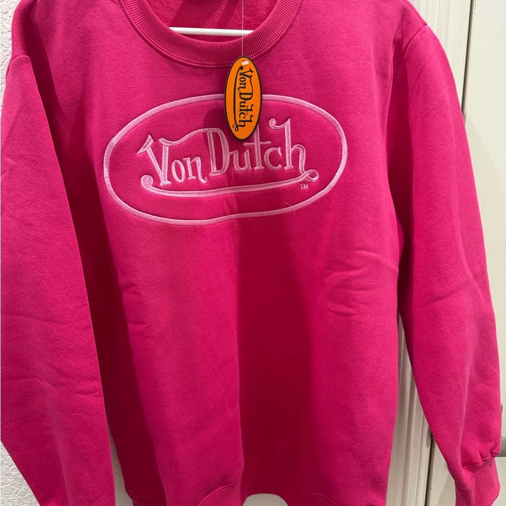 Von Dutch Pink Crew Neck Sweater